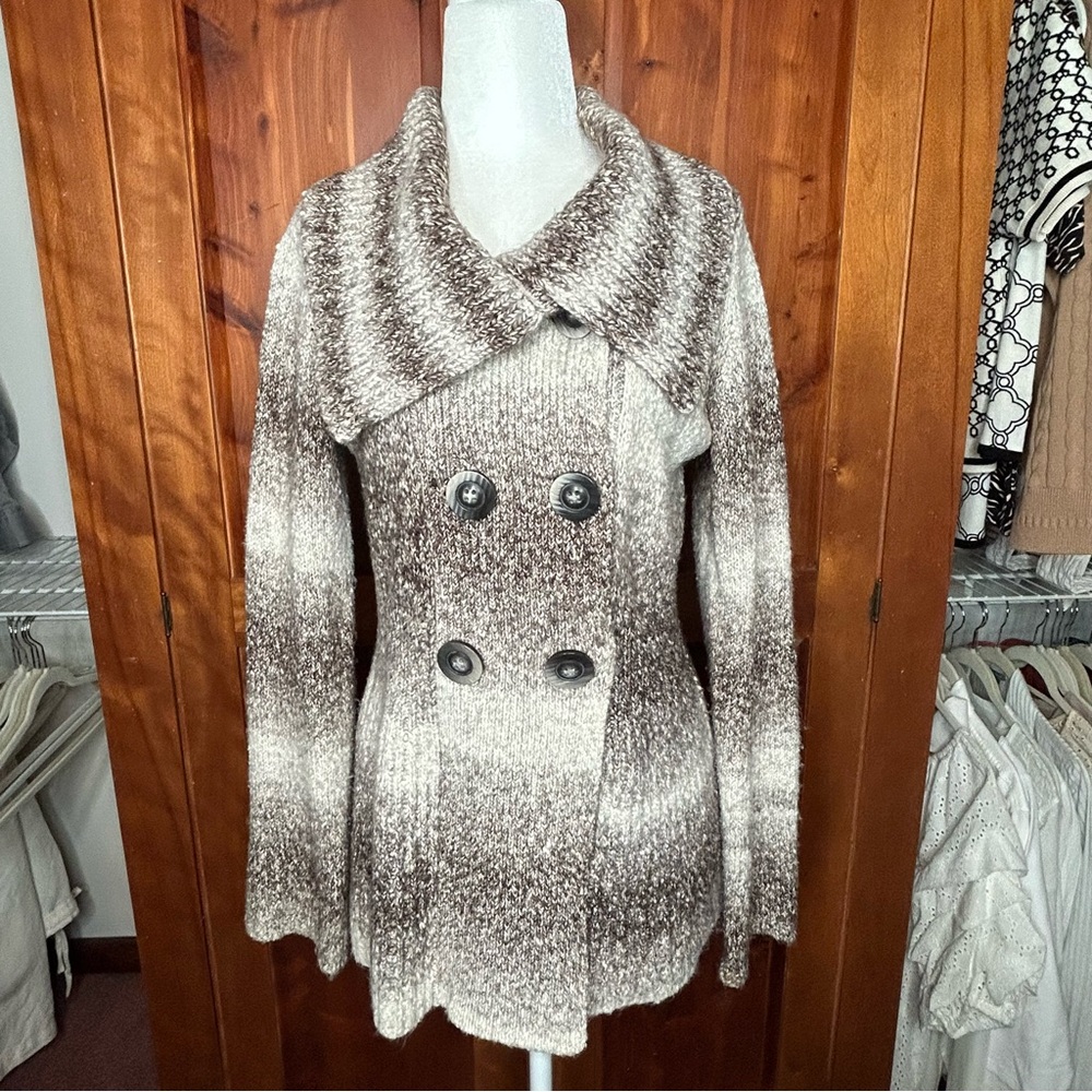 Cambridge Dry Goods Ombre-Style Double Breasted Cardigan Sweater Fairycore Cozy